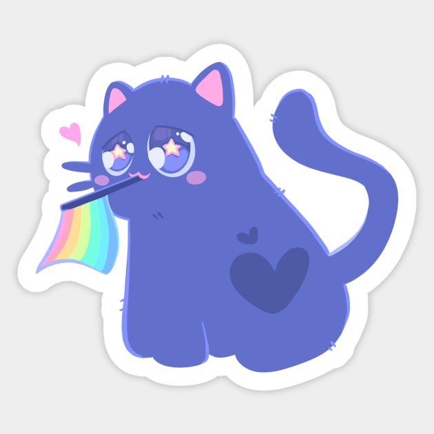 PURRIDE! Catto with a Rainbow Flag Sticker by silly cattos